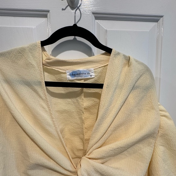 NWT Big Water Blue Sky Crop Ballon Sleeve Boutique Top Size M - Picture 10 of 13